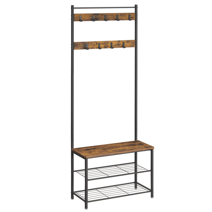 Williston Parke 27.6'' Wide Hall Tree with Bench and Shoe Storage